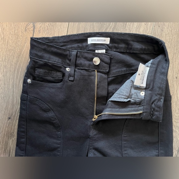 Good American Good Waist Black Jeans Size 00/24 - Picture 8 of 12